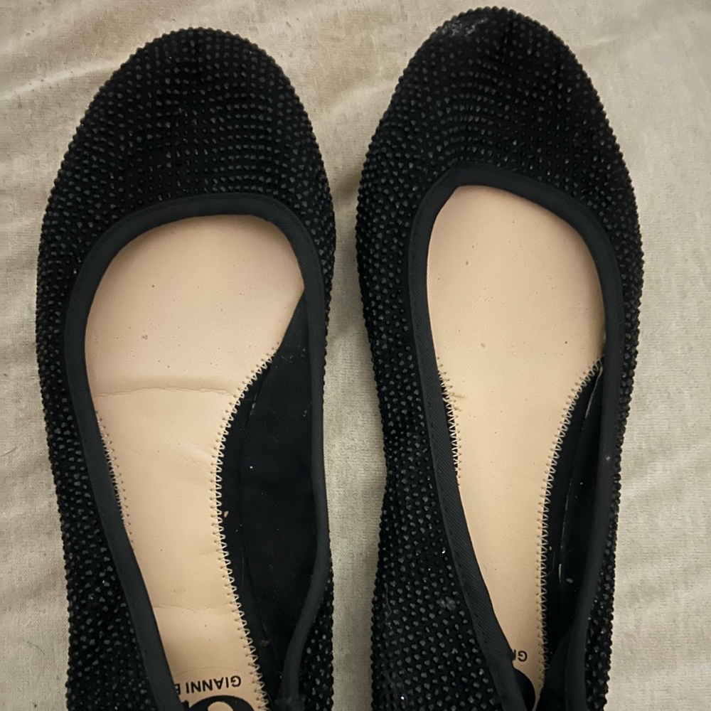 Gianni bini black rhinestone flats